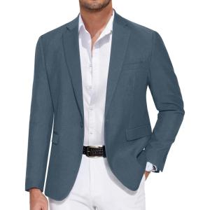 imageCOOFANDY Mens Casual Blazer One Button Sport Coat Slim Fit Lightweight Suit Blazer JacketLight Blue
