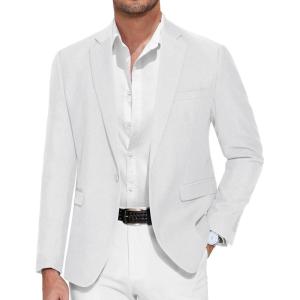 imageCOOFANDY Mens Casual Blazer One Button Sport Coat Slim Fit Lightweight Suit Blazer JacketWhite