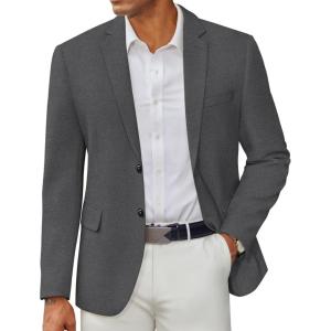 imageCOOFANDY Mens Casual Blazer Regular Fit Two Button Lightweight Sport Coats Business Suit JacketDrak Grey