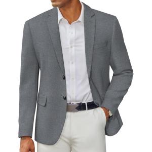 imageCOOFANDY Mens Casual Blazer Regular Fit Two Button Lightweight Sport Coats Business Suit JacketLight Grey