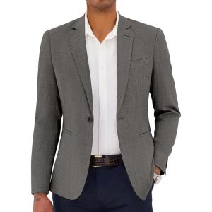 imageCOOFANDY Mens Casual Blazer Slim Fit Lightweight Sport Coat One Button Suit JacketGray