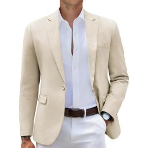 imageCOOFANDY Mens Casual Blazer Slim Fit Sport Coats One Button Stylish Business Suit JacketBeige