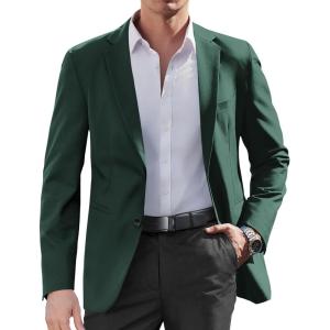 imageCOOFANDY Mens Casual Sport Coat Regular Fit Lightweight Blazers Jacket Two Button Business Suit JacketsBlackish Green
