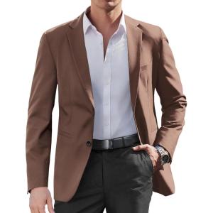 imageCOOFANDY Mens Casual Sport Coat Regular Fit Lightweight Blazers Jacket Two Button Business Suit JacketsBrown