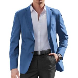 imageCOOFANDY Mens Casual Sport Coat Regular Fit Lightweight Blazers Jacket Two Button Business Suit JacketsDark Blue