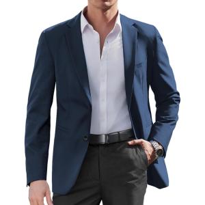 imageCOOFANDY Mens Casual Sport Coat Regular Fit Lightweight Blazers Jacket Two Button Business Suit JacketsNavy Blue
