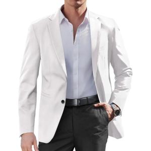 imageCOOFANDY Mens Casual Sport Coat Regular Fit Lightweight Blazers Jacket Two Button Business Suit JacketsWhite