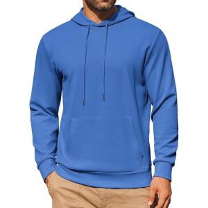 imageCOOFANDY Mens Hoodie Long Sleeve Casual Pullover Hooded Sweatshirt Fashion Drawstring Hoodies with PocketBlue