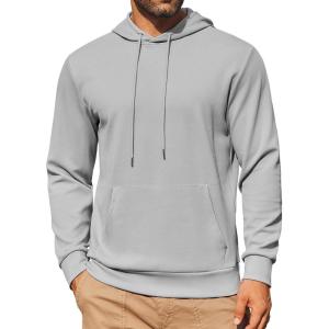 imageCOOFANDY Mens Hoodie Long Sleeve Casual Pullover Hooded Sweatshirt Fashion Drawstring Hoodies with PocketGrey