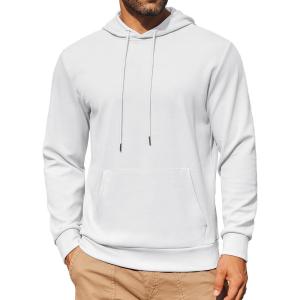 imageCOOFANDY Mens Hoodie Long Sleeve Casual Pullover Hooded Sweatshirt Fashion Drawstring Hoodies with PocketWhite