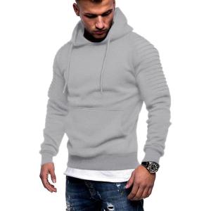 imageCOOFANDY Mens Hoodie Sweatshirts Casual Drawstring Hoodies Fashion Hooded Collar Athletic Pullover with PocketLight Gray