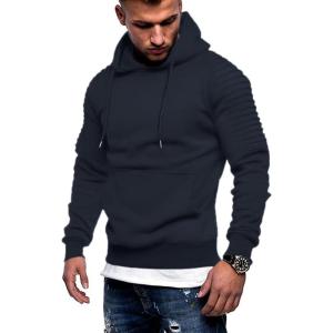 imageCOOFANDY Mens Hoodie Sweatshirts Casual Drawstring Hoodies Fashion Hooded Collar Athletic Pullover with PocketNavy Blue