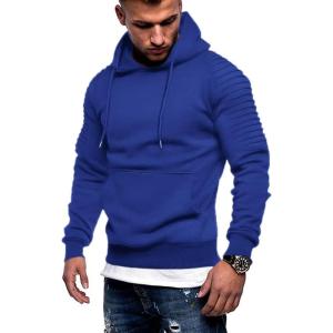 imageCOOFANDY Mens Hoodie Sweatshirts Casual Drawstring Hoodies Fashion Hooded Collar Athletic Pullover with PocketRoyal Blue