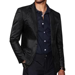 imageCOOFANDY Mens Metallic Jacket Regular Fit Blazer Casual 70s Disco Party Sport CoatBlack