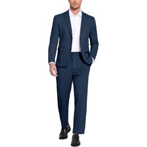imageCOOFANDY Mens Suits 2 Piece Slim Fit Suit Set 2 Button Lightweight Casual Knit Blazer Suit Jacket PantsBlue