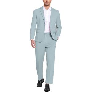 imageCOOFANDY Mens Suits 2 Piece Slim Fit Suit Set 2 Button Lightweight Casual Knit Blazer Suit Jacket PantsLight Blue