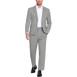 imageCOOFANDY Mens Suits 2 Piece Slim Fit Suit Set 2 Button Lightweight Casual Knit Blazer Suit Jacket PantsLight Grey