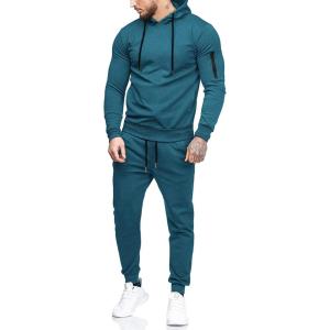 imageCOOFANDY Mens Tracksuit 2 Piece Hooded Athletic Sweatsuits Casual Running Jogging Sport Suit SetsGrey Blue