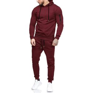 imageCOOFANDY Mens Tracksuit 2 Piece Hooded Athletic Sweatsuits Casual Running Jogging Sport Suit SetsWine Red