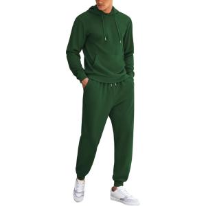 imageCOOFANDY Mens Tracksuit 2 Piece Hoodie Athletic Sweatsuits Casual Jogging Suit SetsGreen