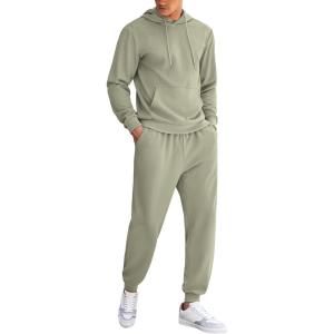 imageCOOFANDY Mens Tracksuit 2 Piece Hoodie Athletic Sweatsuits Casual Jogging Suit SetsMalachite Green