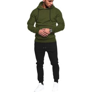 imageCOOFANDY Mens Tracksuit 2 Piece Hoodie Sweatsuit Sets Casual Jogging Athletic SuitsArmy Green Black