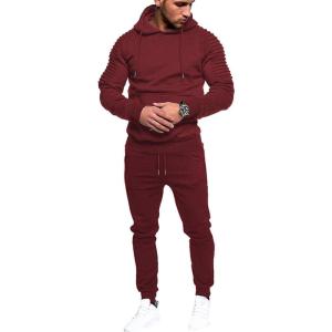 imageCOOFANDY Mens Tracksuit 2 Piece Hoodie Sweatsuit Sets Casual Jogging Athletic SuitsWine Red