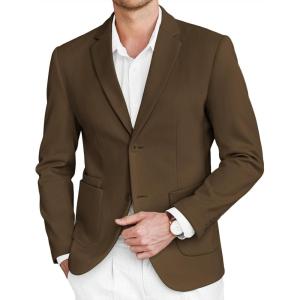 imageCOOFANDY Mens Tweed Blazer Slim Fit Casual Sport Coat Two Button Knit Suit JacketBrown