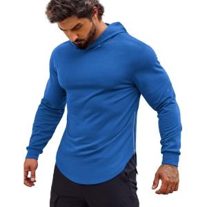 imageCOOFANDY Mens Workout Sweatshirts Long Sleeve Muscle Fit Athletic Gym Hoodies PulloverBlue 1