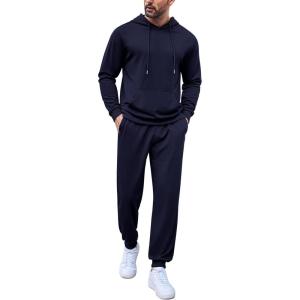 imageCOOFANDY Sweatsuits for Men 2 Piece Tracksuit Casual Athletic Jogging Suit Hooded SetNavy Blue