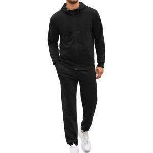imageCOOFANDY Sweatsuits for Men 2 Piece tracksuit Sets Full Zip Hoodie Sweatpants for Men Casual Sports Jogging Suits S4XLBlack