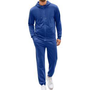 imageCOOFANDY Sweatsuits for Men 2 Piece tracksuit Sets Full Zip Hoodie Sweatpants for Men Casual Sports Jogging Suits S4XLBlue