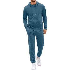imageCOOFANDY Sweatsuits for Men 2 Piece tracksuit Sets Full Zip Hoodie Sweatpants for Men Casual Sports Jogging Suits S4XLDenim Blue