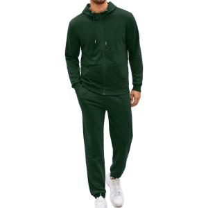 imageCOOFANDY Sweatsuits for Men 2 Piece tracksuit Sets Full Zip Hoodie Sweatpants for Men Casual Sports Jogging Suits S4XLGreen