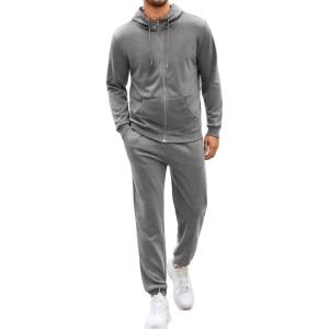 imageCOOFANDY Sweatsuits for Men 2 Piece tracksuit Sets Full Zip Hoodie Sweatpants for Men Casual Sports Jogging Suits S4XLGrey