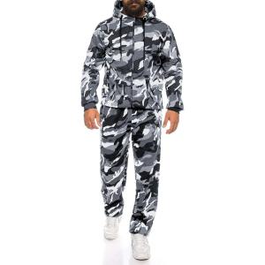 imageCOOFANDY Sweatsuits for Men 2 Piece tracksuit Sets Full Zip Hoodie Sweatpants for Men Casual Sports Jogging Suits S4XLGrey Camo
