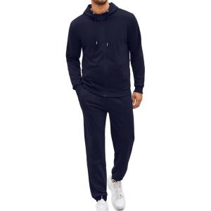 imageCOOFANDY Sweatsuits for Men 2 Piece tracksuit Sets Full Zip Hoodie Sweatpants for Men Casual Sports Jogging Suits S4XLNavy Blue