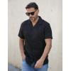 imageCOOFANDY Guayabera Shirts for Men Cuban Short Sleeve Button Down Summer Shirts Linen ShirtsBlack