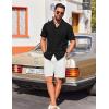 imageCOOFANDY Guayabera Shirts for Men Cuban Short Sleeve Button Down Summer Shirts Linen ShirtsBlack