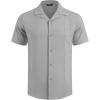 imageCOOFANDY Guayabera Shirts for Men Cuban Short Sleeve Button Down Summer Shirts Linen ShirtsLight Gray