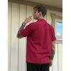 imageCOOFANDY Guayabera Shirts for Men Cuban Short Sleeve Button Down Summer Shirts Linen ShirtsWine Red