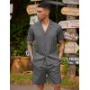 imageCOOFANDY Mens 2 Piece Short Set Guayabera Button Down Shirt Casual Summer Beach OutfitsDark Grey