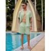 imageCOOFANDY Mens 2 Piece Short Set Guayabera Button Down Shirt Casual Summer Beach OutfitsLight Green