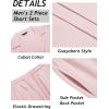 imageCOOFANDY Mens 2 Piece Short Set Guayabera Button Down Shirt Casual Summer Beach OutfitsPink