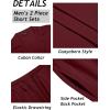 imageCOOFANDY Mens 2 Piece Short Set Guayabera Button Down Shirt Casual Summer Beach OutfitsWine Red