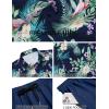 imageCOOFANDY Mens 2 Piece Summer Beach Outfits Tropical Short Sleeve Button Down Shirts and Shorts Hawaiian Vacation SetsNavy Green Leaf