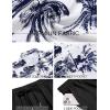 imageCOOFANDY Mens 2 Piece Summer Beach Outfits Tropical Short Sleeve Button Down Shirts and Shorts Hawaiian Vacation SetsNavy Palm Leaf