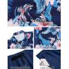 imageCOOFANDY Mens 2 Piece Summer Beach Outfits Tropical Short Sleeve Button Down Shirts and Shorts Hawaiian Vacation SetsNavy Tropical Floral