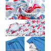 imageCOOFANDY Mens 2 Piece Summer Beach Outfits Tropical Short Sleeve Button Down Shirts and Shorts Hawaiian Vacation SetsPink Blue Leaf