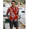 imageCOOFANDY Mens 2 Piece Summer Beach Outfits Tropical Short Sleeve Button Down Shirts and Shorts Hawaiian Vacation SetsRed Tropical Leaf